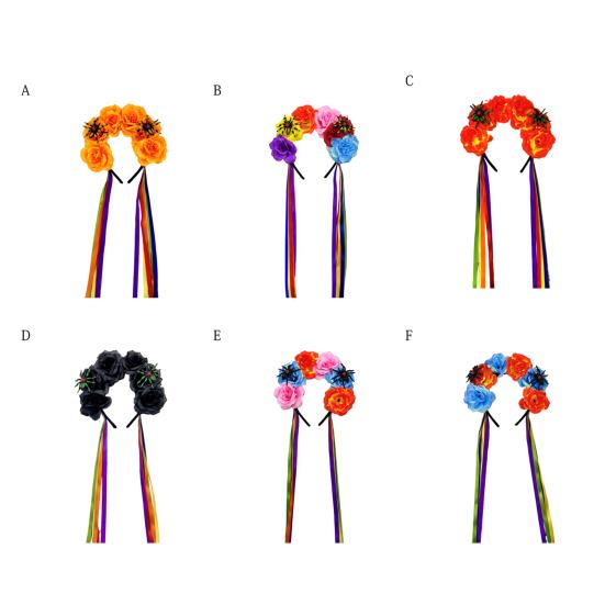 Женская атласная повязка на голову с красочным цветочным декором, обруч для волос яркого цвета.