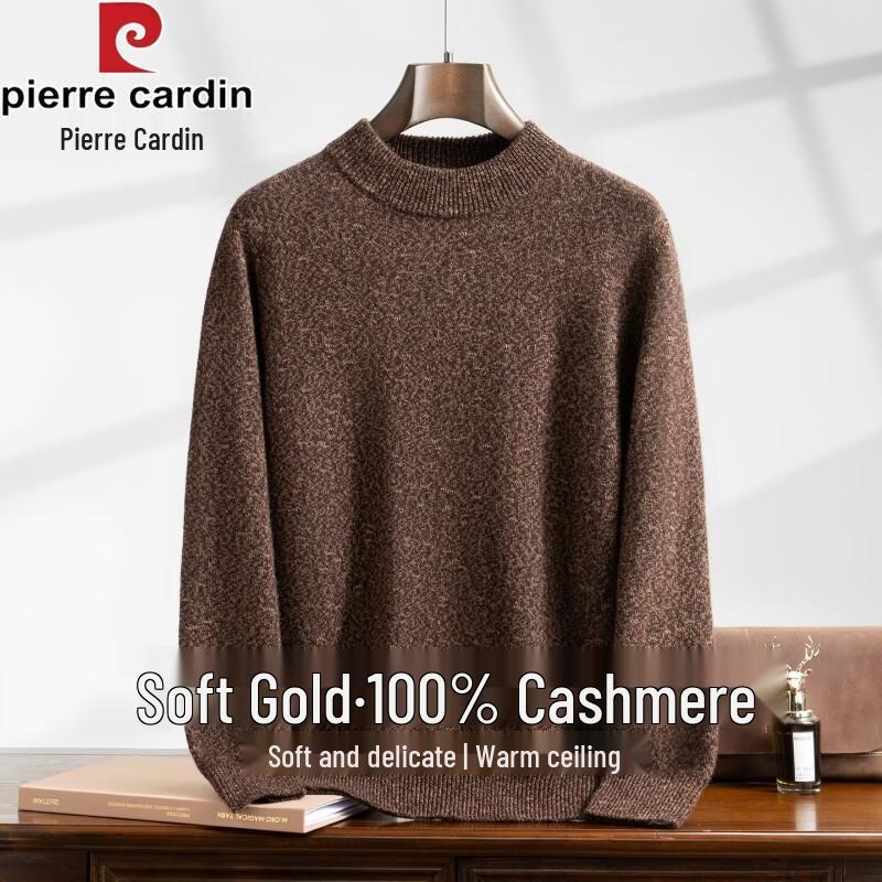 Pierre Cardin Мужской свитер из 100% кашемира с полувысоким воротником
