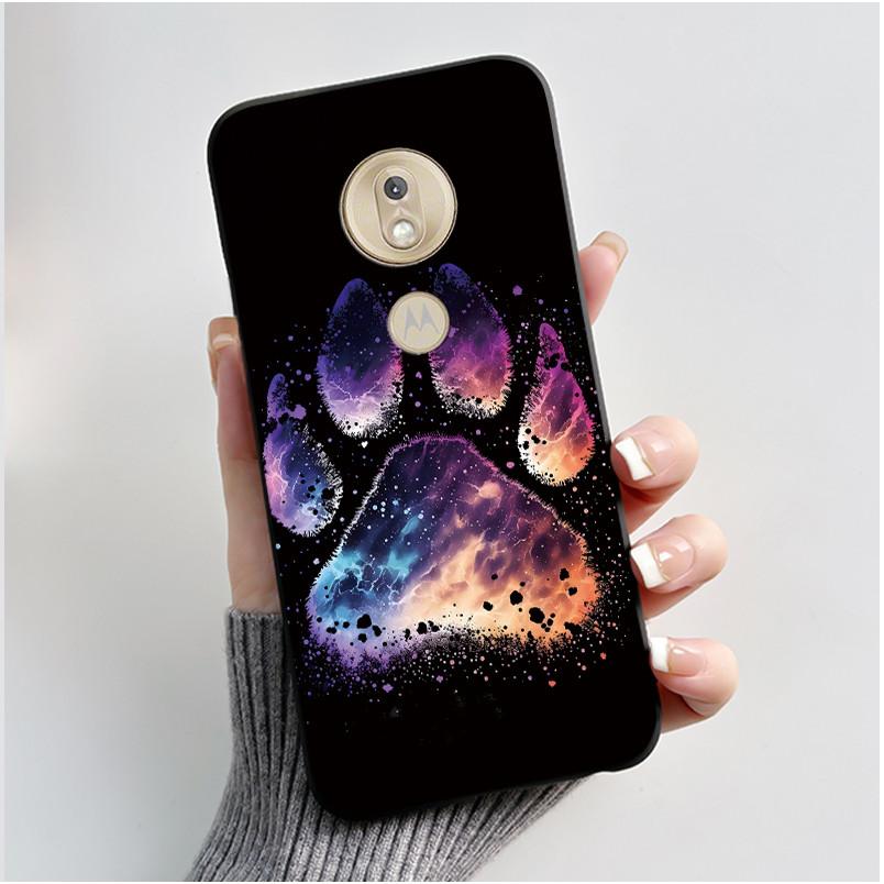 Shockproof Phone Case For Motorola Moto G7 Play Silicone Jelly Black Case Viral Butterfly Rose Printed Floral Protective Cover