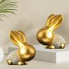 2 шт. Пара статуй кроликов, скульптуры животных, реквизит для фотографий, декоративные фигурки для рабочего стола