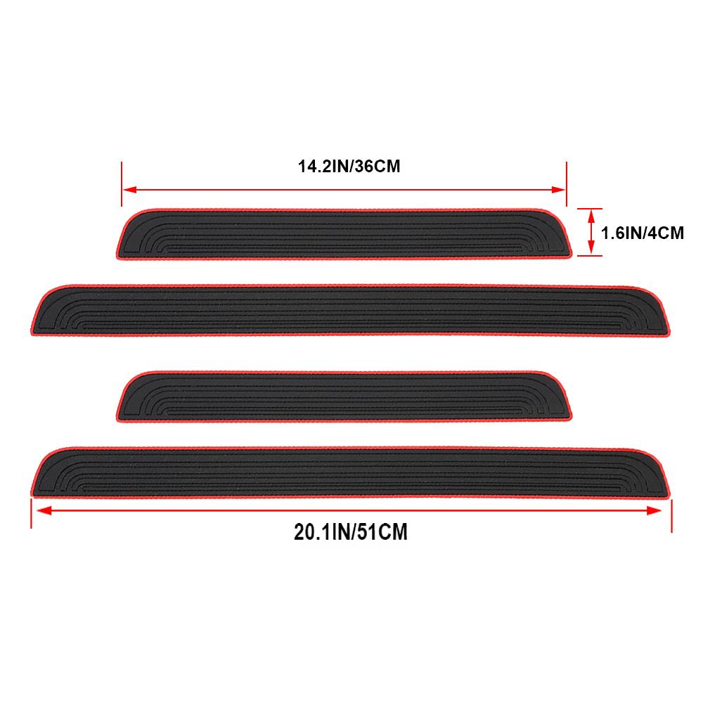 4 шт. резиновые накладки на пороги автомобиля, черные дверные панели, защитная накладка против царапин, внешние детали, аксессуары для декора автомобиля