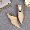 Women's Slipperrs Luxury Elegant Artificial Leather Casual For Women Trend 2024 Comfortable Pointed Toe Outdoor Wedge Heel Shoes