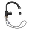 G1/4 Sink Faucet Deck Mounted Rotatable Pull Out Hot Cold Mixer Tap for Home Kitchen Bathroom Black