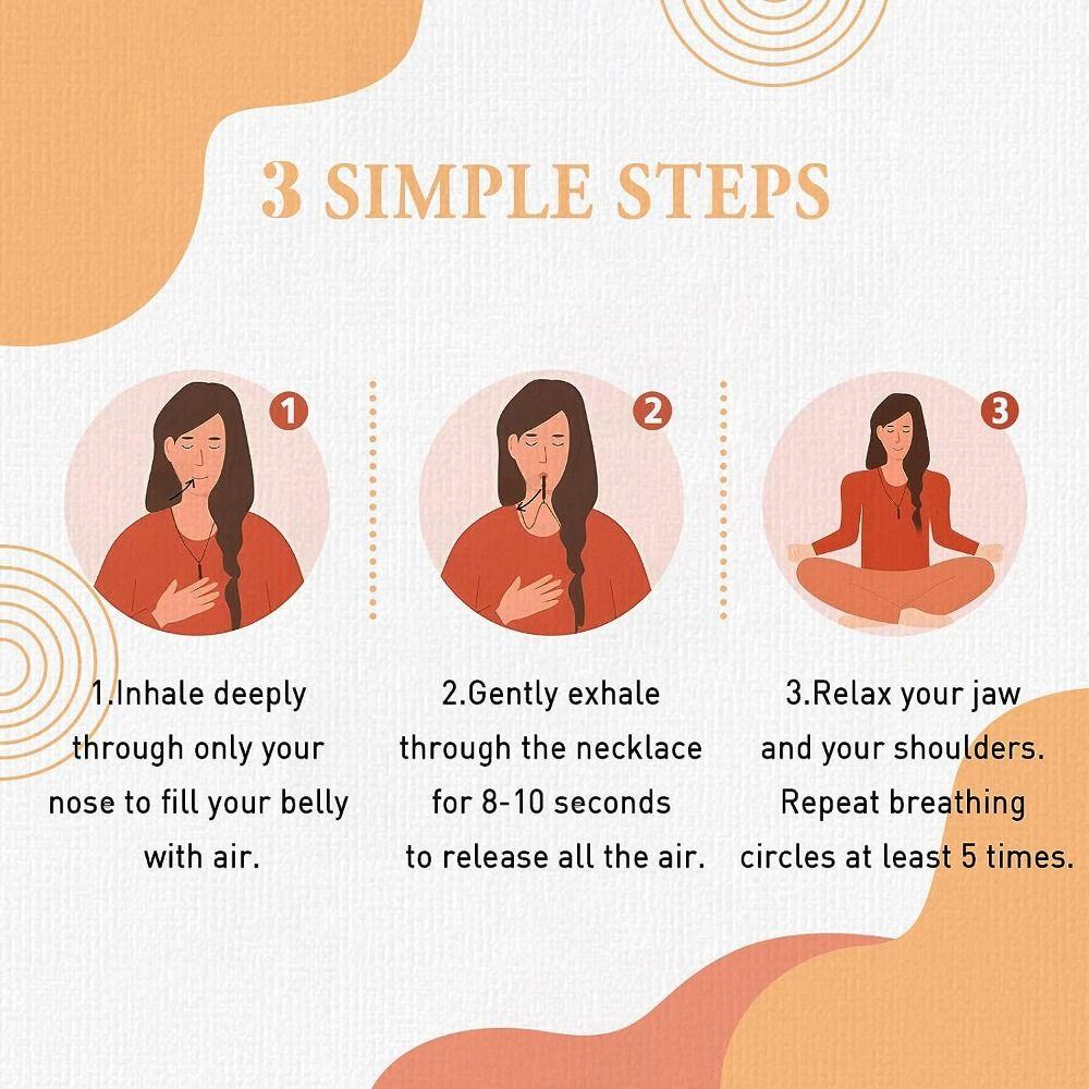 Ожерелье из нержавеющей стали для осознанного дыхания, стрессовое, тревожное, свисток, ожерелье для женщин и мужчин