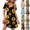 Summer Dresses For Women Loose V Neck Short Sleeve Casual T Shirt Dress Sundresses Swimsuit Coverup With Pockets