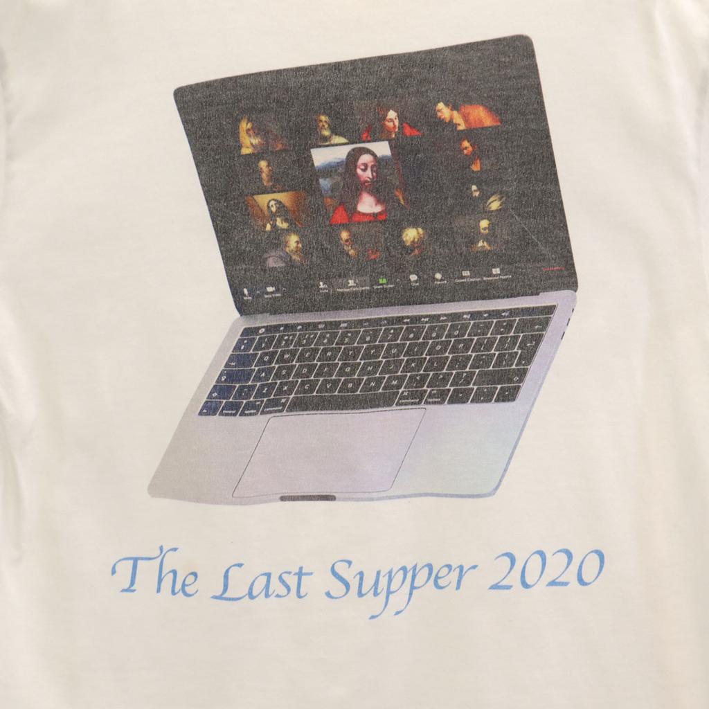 FR2 Print Short Sleeve T-shirt M White Mona Lisa Men's Used