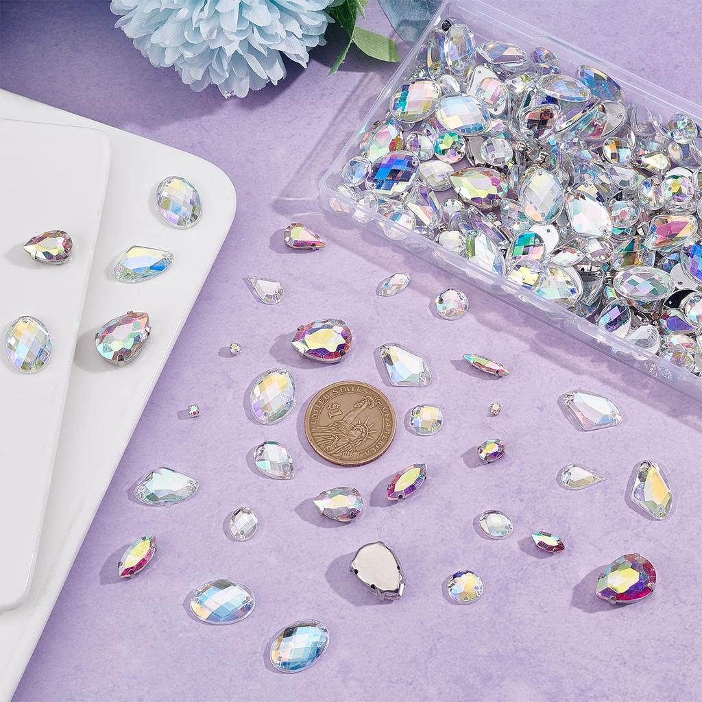 PH PandaHall 362 Плоский бисер для шитья 16 сверкающих аксессуаров Декоративный материал для самостоятельного изготовления сумок Украшения Стразы, детали, детали, типы, камни, детали,