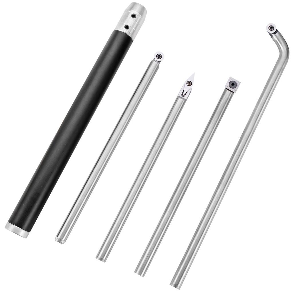 Wood Turning Tools for Lathe 4 PCS Set, Carbide Lathe Tools with Diamond Shape, Round, Square Cutters Replaceable Turning Lathe Chisels with a Grip