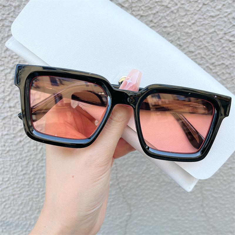 Vintage Double Bridges Men Square Sunglasses Fashion Clear Ocean Lens Sun Glasses Women Trending Shades Eyewear Uv400 Glasses