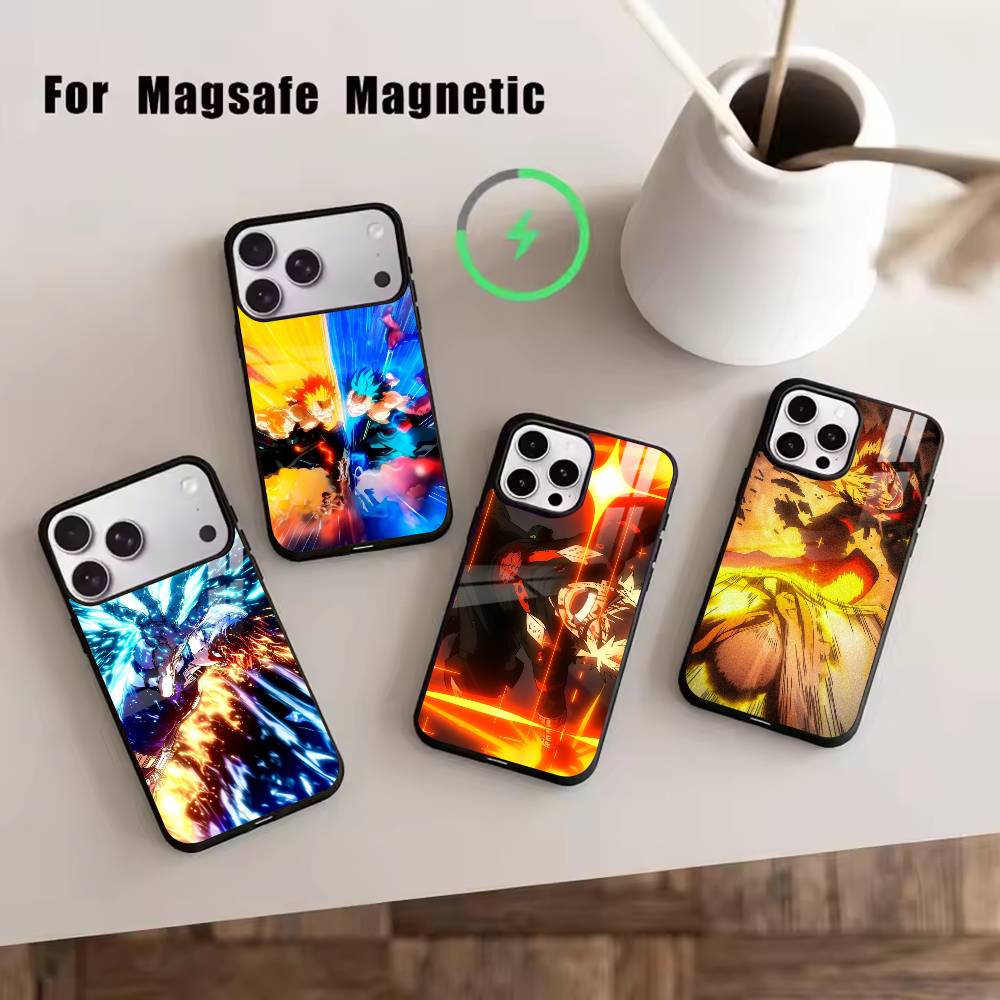 Чехол для телефона Katsuki Bakugo H-Hero Academia для iPhone 17, 16, 15, 14, 13, 12, 11 Plus, Pro, магнитный с Magsafe, беспроводная зарядка