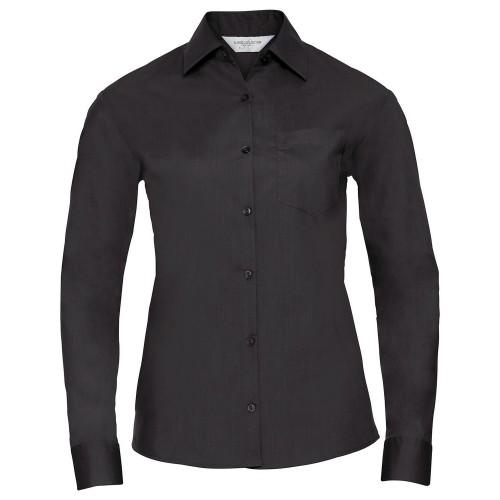 Russell Collection Womens/Ladies Poplin Easy-Care Long-Sleeved Formal Shirt