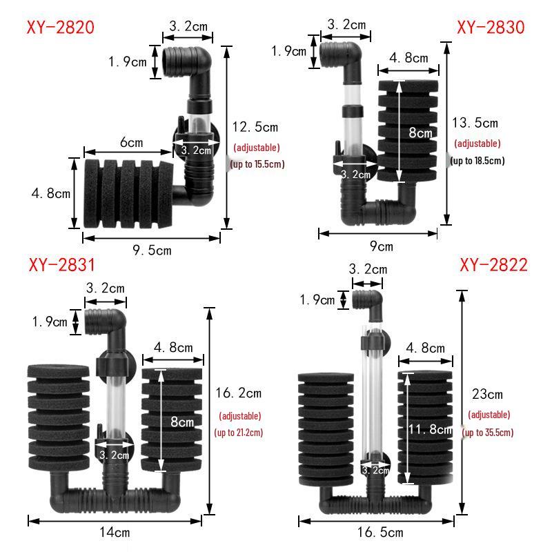Xinyou Двухголовочный Бесшумный Настенный Мини-Фильтр для Аквариума с Биохимическим Хлопком Водное Растение Пневматическая Фильтрация