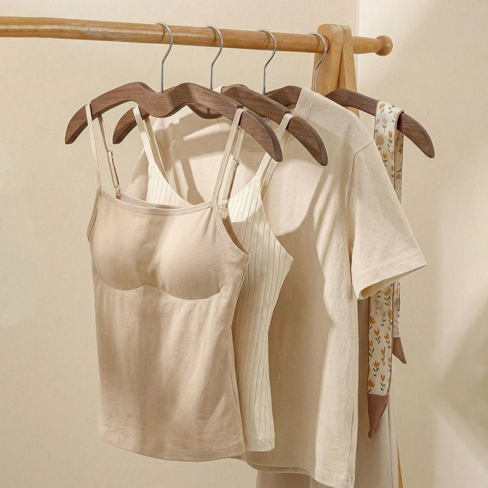 2pcs Space Saving Wood Short Neck Hanger Shoulder Protecting Clothes Hanger for Home