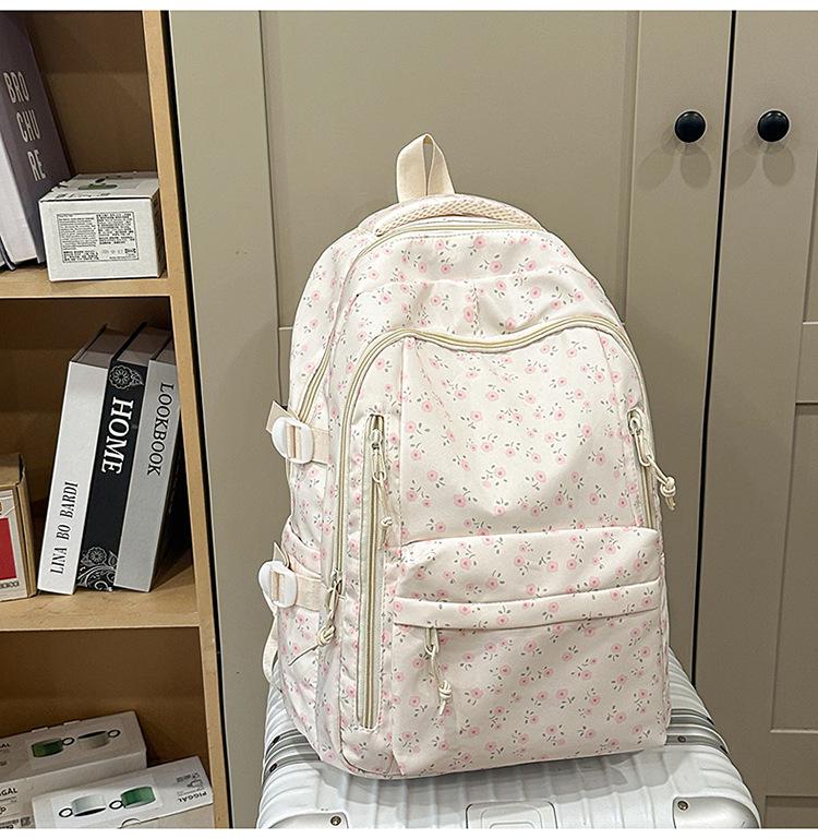 Цветочный Милый Рюкзак для Женщин: Большая вместимость, идеально для школы - Подходит для учащихся средней и начальной школы