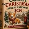 Collectible Dog Figurines Advent Calendar, 24-Day Christmas Countdown Acrylic Ornament Set with Holiday Decoration Mini Figures, Tree Hanging