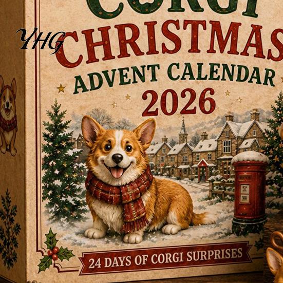Collectible Dog Figurines Advent Calendar, 24-Day Christmas Countdown Acrylic Ornament Set with Holiday Decoration Mini Figures, Tree Hanging