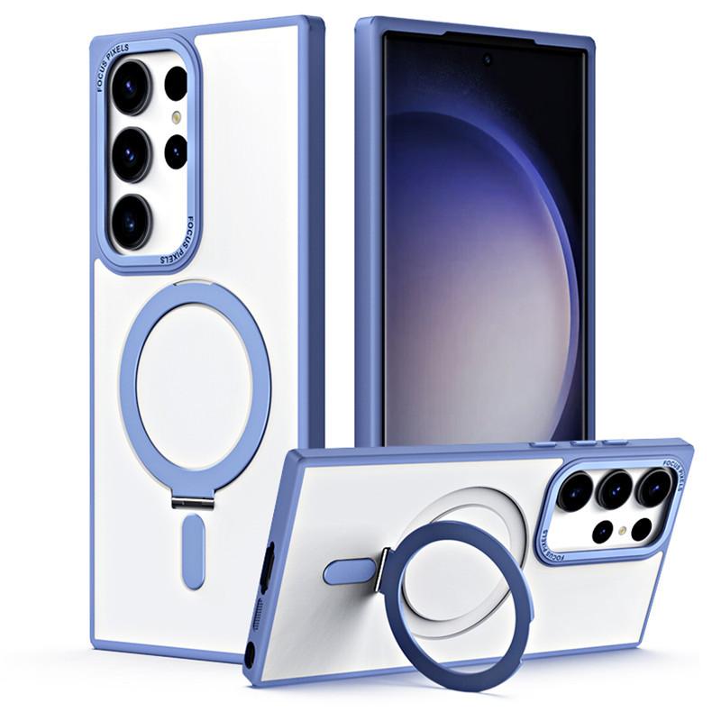 Подходит для Samsung S23 Новый Магнитный Кронштейн Защитный Чехол S25ultra Поддерживает Магнитную Беспроводную Зарядку Чехол для Мобильного Телефона