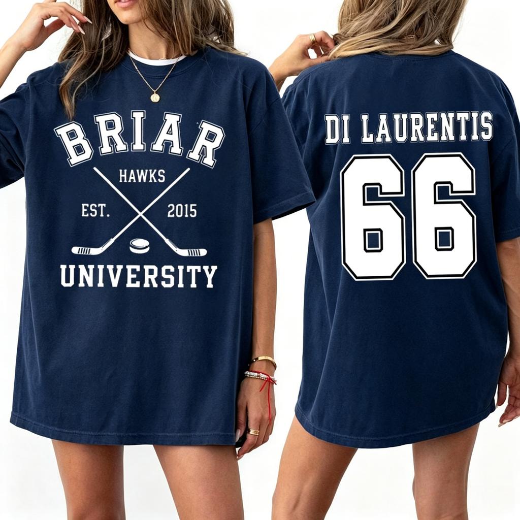 Off-Campus Briar Hawks DI LAURENTIS 66 Graphics Unisex Shirt 2026 High Quality 100%Cotton Men'