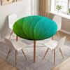 Skeleton Leaves Round Fitted Tablecloth Waterproof Dining Table Decoration Accessories Classic Pattern Table Cover Kitchen Decor