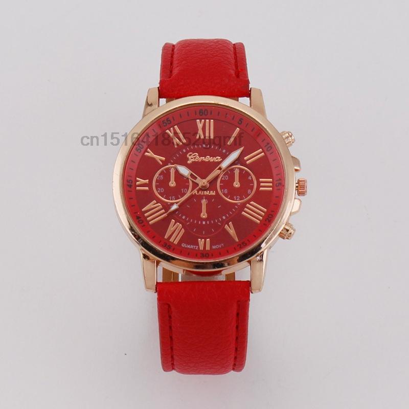 Luxury Watch Women Fashion Geneva Silicone Three Eyes Double Roman Digital Men Leather Quartz Wristwatches Ladies Clock Gift