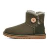 Classic Button Short Flat Snow Boots Women Boots Forest-Green 1016422-FRSN