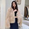 Autumn and Winter New Simple Imitation Fox Fur Coat Women's High Waist Short Wool Coat Light