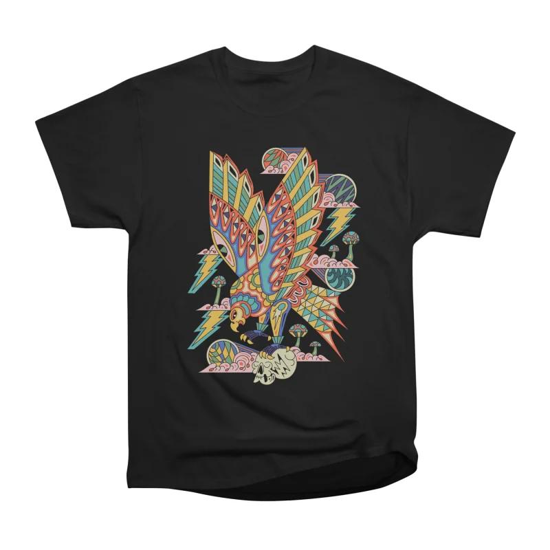 Men Casual Shirts Short Sleeves THUNDERBIRD OF THE PSYCHEDELIC SKIES White Tees Oversized T-shirts