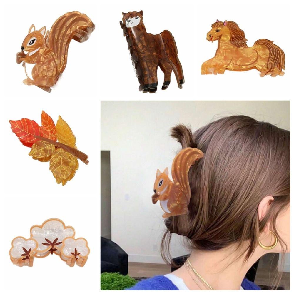 Cartoon Acrylic Claw Clip Leaf Large Shark Clip Fashion Animal Hair Claw  Ladies