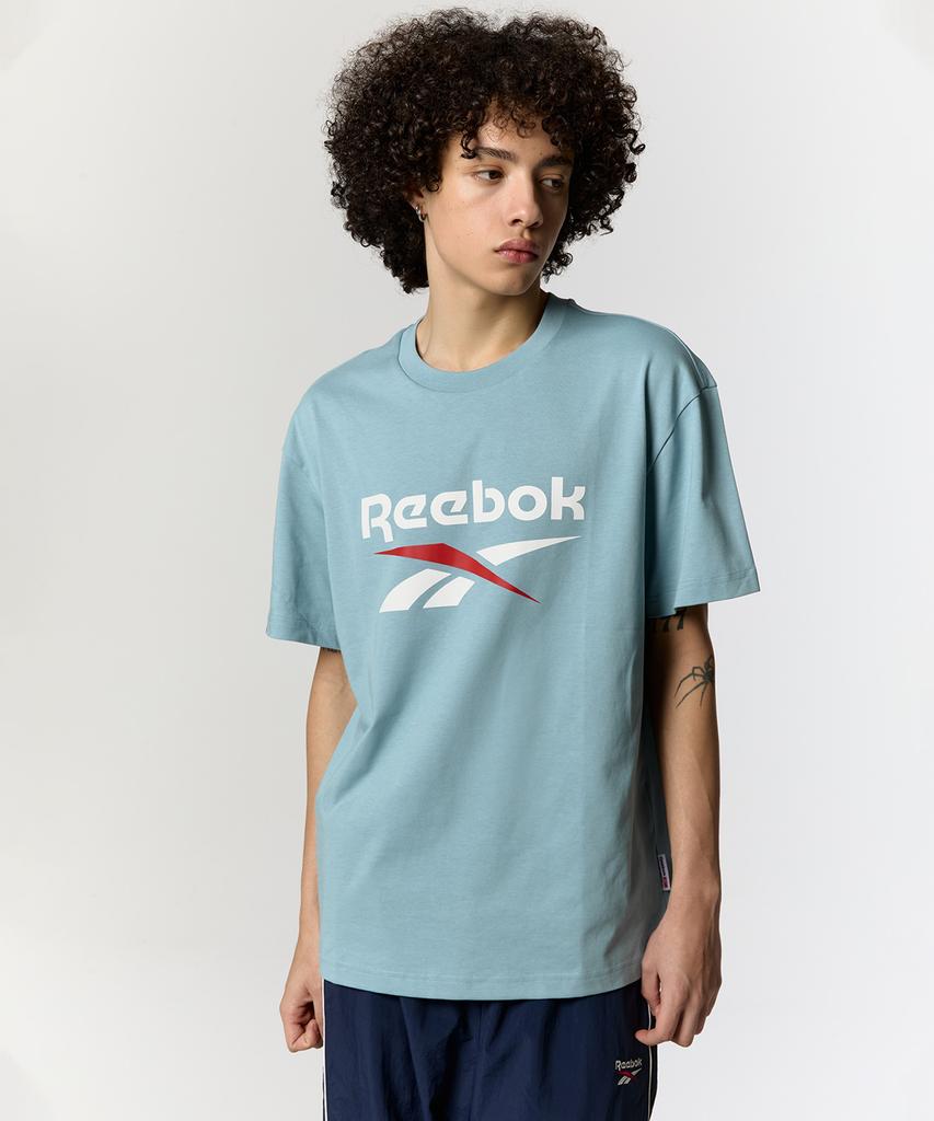 Reebok Футболка Essentials с большим логотипом - Небесно-голубой