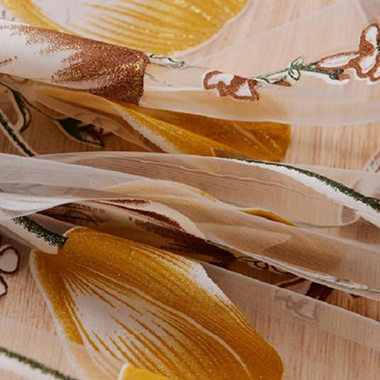 Вуаль с цветком тюльпана, занавеска, драпировка, панель, прозрачное украшение для дома, двери, окна