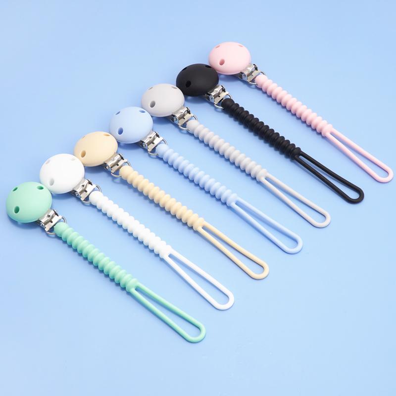 Baby Pacifier Clip Dummy Soother Holder Pacifier Chain Silicone Child Nipple Clips Baby Teething Toy Chewing Gift