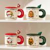 Creative Christmas Ceramic Cup With Lid Household Cute Couple Water Cup High Value Gift Souvenir