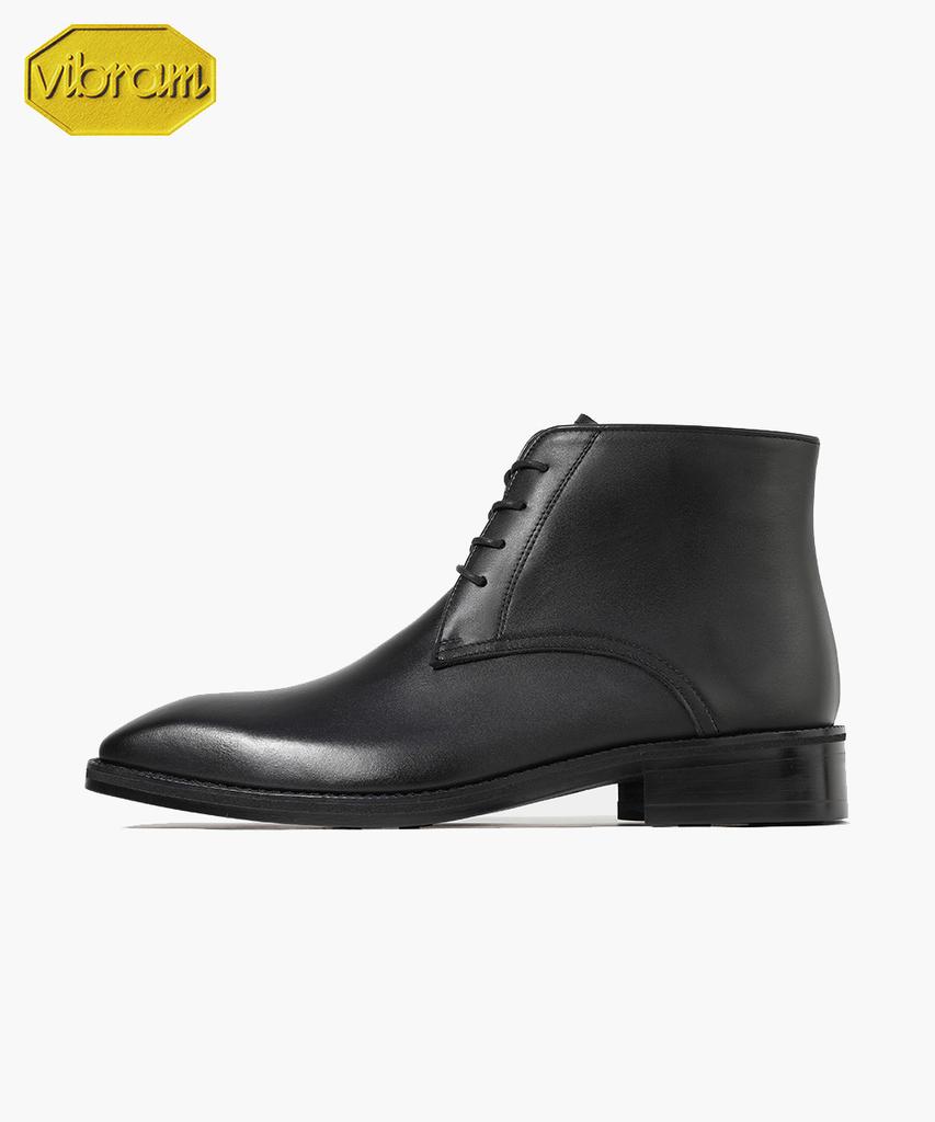 Firenze Atelier [Vibram] Semi-Square Standard Chukka Boots 7200 [Black Fg]