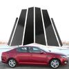 Комплект накладок на стойки дверей и окон, глянцевый черный, для Kia Optima 2011-2015