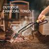 Metal Wooden Barbecue Fire Tongs Long Handle Wood Burner Fireplace Charcoal Clip Portable Lightweight Outdoor Camping Equipment
