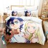 New Summer Time Rendering Bedding Set Cartoon Anime Three-piece Set Adult Kid Bedroom Duvet Cover Sets 3D Kawaii Girls Twin Set