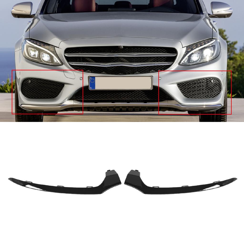 Нижняя накладка на передний бампер, черная нижняя накладка на бампер для C-Class W205 2014-2018