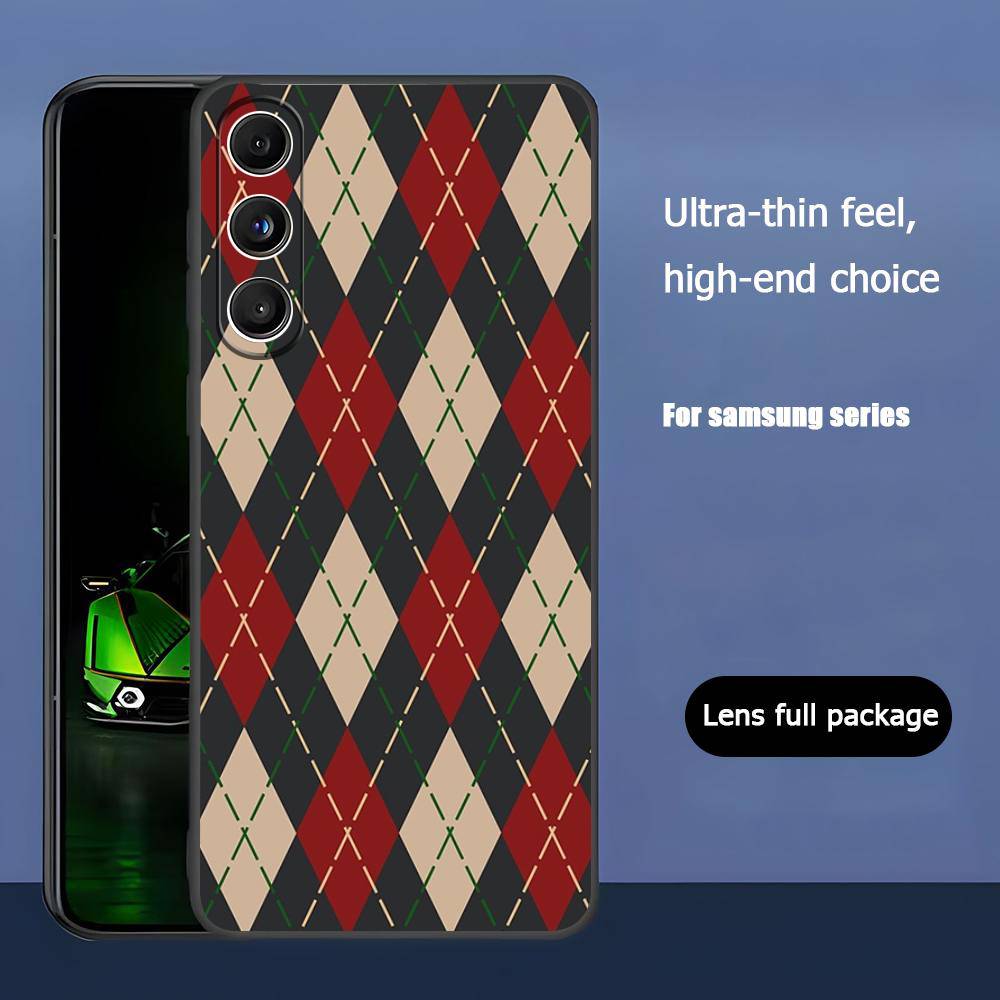 Красочная клетка Для Samsung Galaxy S25 S24 S23 Ultra S22 S21 Plus S20 Черный Мягкий Силиконовый Защитный Чехол