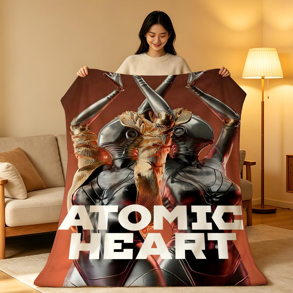 Плед Game A-Atomic H-Heart Throw Высокоплотный Короткий Плюш Мягкий Для Кожи Для Дивана Дремоты Кондиционируемой Комнаты