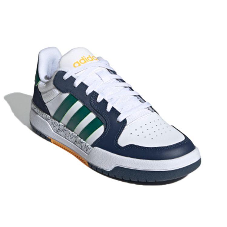 Adidas Neo Entrap Synthetic Leather Simple Low-Top Skate Shoes Unisex Sneakers White Blue Green FZ1119