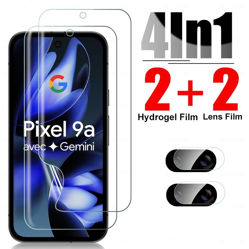 Pixel9a 5G Case 6 In 1 Soft Hydrogel Film Screen Protector For Google Pixel 9a 5G Camera Glass Googe Googel Pixel 9a 9 a a9