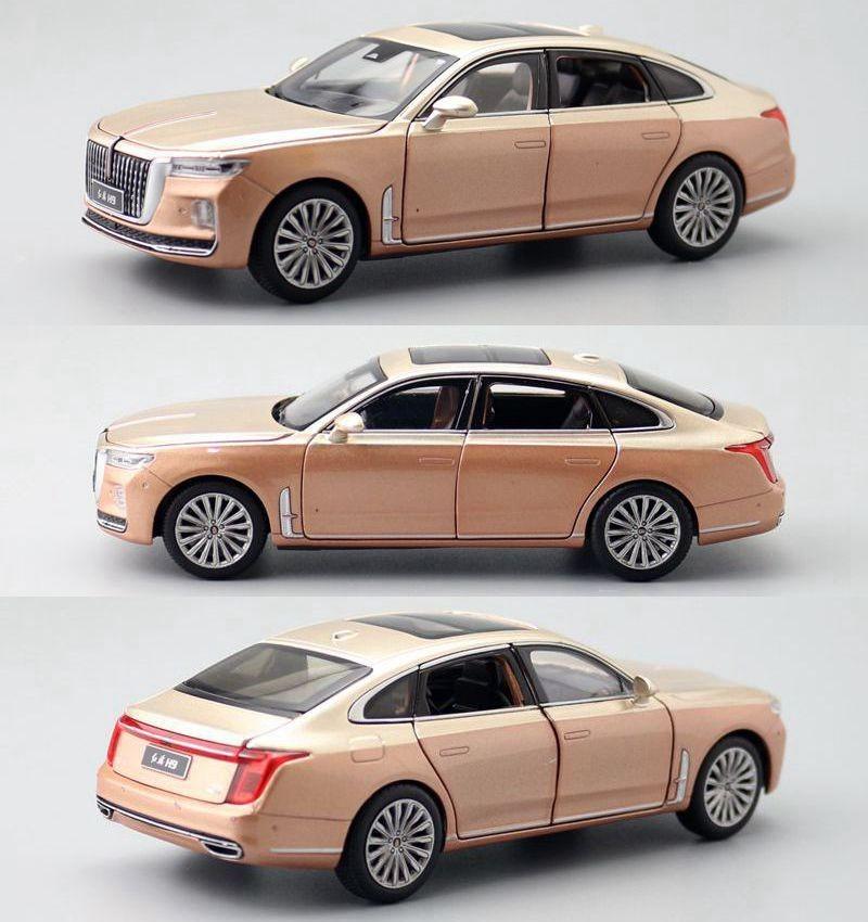 Simulation Hong Alloy Qi Luxury Sedan Model Toy With Sound And Functions Light