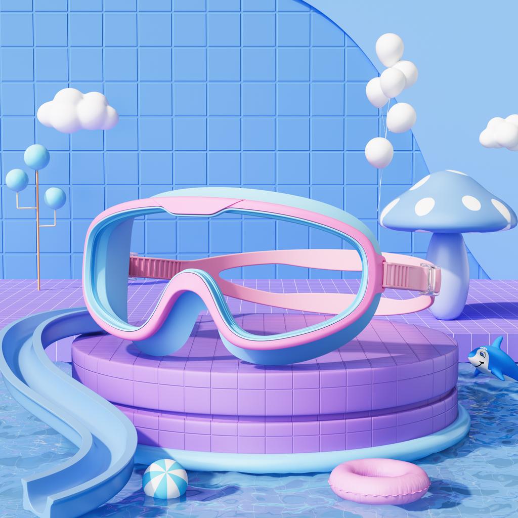 Новые детские очки для плавания с большой оправой, водонепроницаемые, антизапотевающие, с защитой от УФ-излучения и высокой прозрачностью.