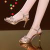 Сексуальные летние босоножки женские золотые босоножки на платформе с открытым носком туфли на платформе с каблуком женские летние туфли sandalia feminina559