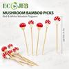 ECO JFB 120mm Mushroom Bamboo Party Picks for Fruit Cheese Woodland Events Custom Shape Bulk   B2B Supply Pack
