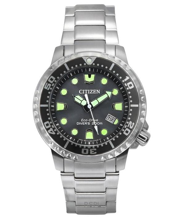 Citizen Promaster Dive Eco-Drive Нержавеющая сталь Серый циферблат Дайверские часы BN0167-50H 200M Мужские