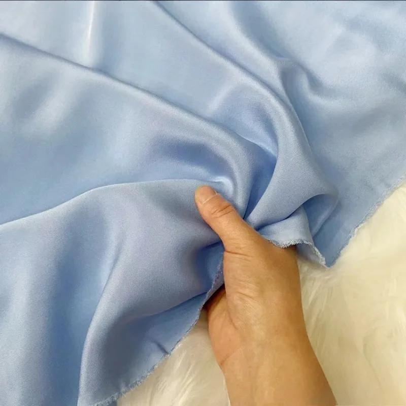 Однотонная 100% шелковая ткань Крэп де Шин 30 момми, тяжелый шелковый крэп, ткань для одежды, платьев, брюк