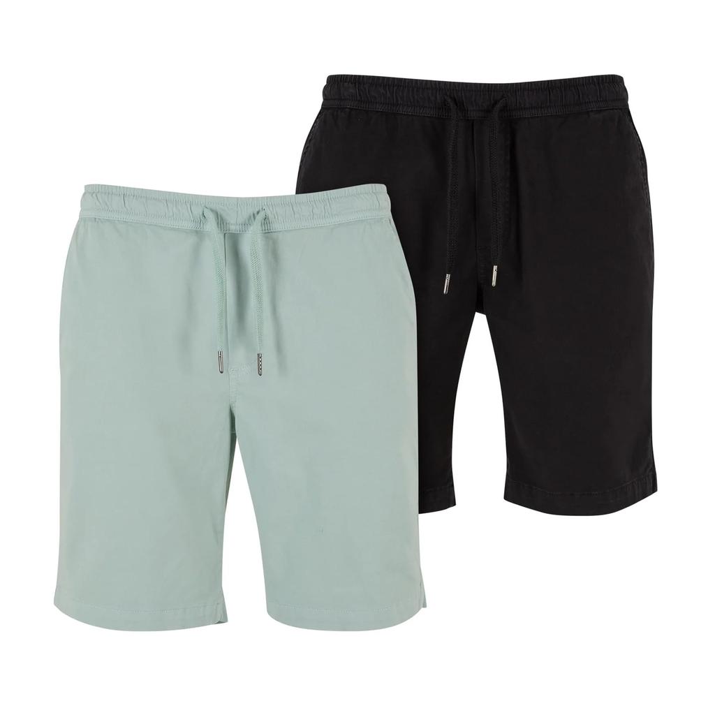 Urban Classics Mens Twill Stretch Shorts (Pack of 2)