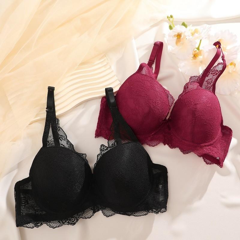 FINETOO Кружевной бюстгальтер со сборками для женщин, сексуальное нижнее белье с эффектом пуш-ап, удобное нижнее белье