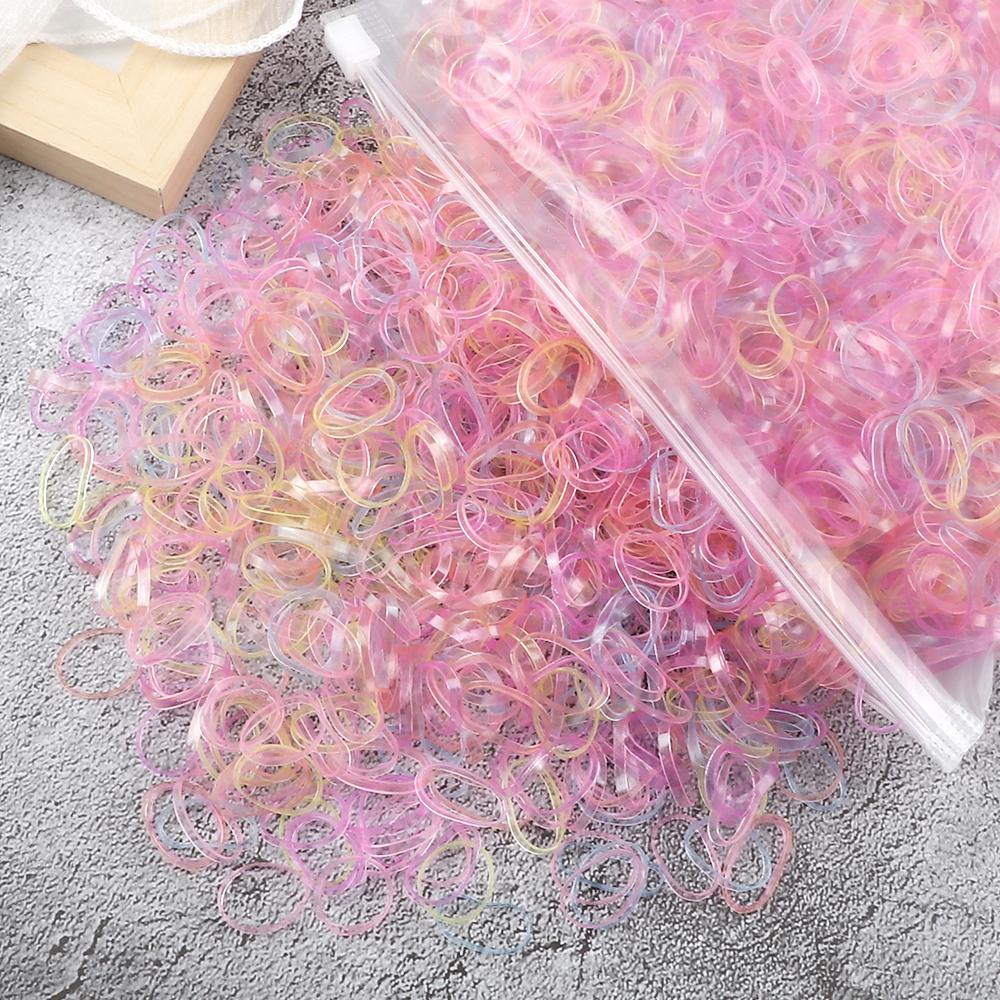 500/1000 шт. Одноразовые маленькие резинки для детей, разноцветные эластичные резинки для волос, повязка на голову для девочки, держатель для хвостика, аксессуары для волос